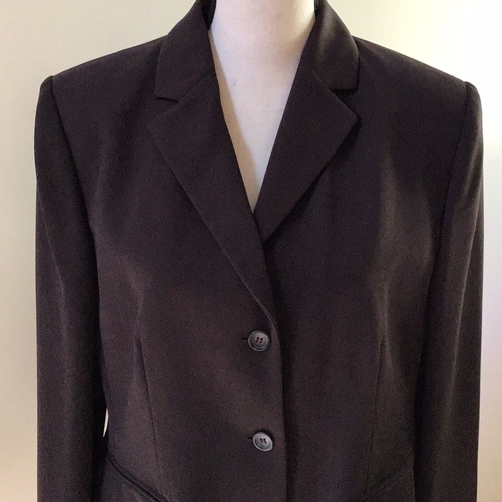 Charter Club Career Chocolate Brown Blazer, EUC - Picture 3 of 10